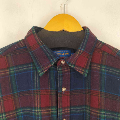 ペンドルトン PENDLETON 90S MADE IN USA エルボーパッチウールシャツ メンズ import:XL