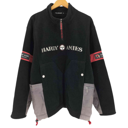 ハーディエイミス HARDY AMIES SPORT 異素材 切替 ハーフジップ フリースジャケット メンズ import:L