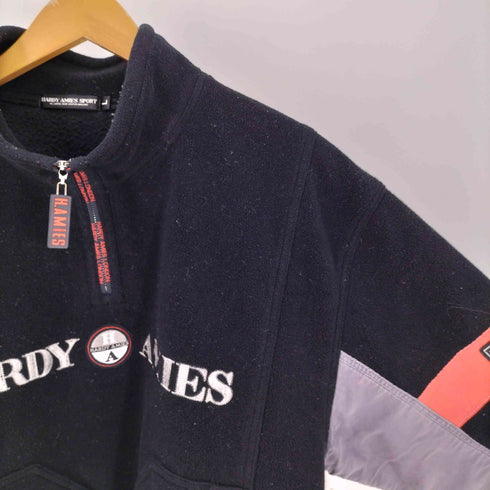 ハーディエイミス HARDY AMIES SPORT 異素材 切替 ハーフジップ フリースジャケット メンズ import:L