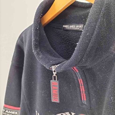 ハーディエイミス HARDY AMIES SPORT 異素材 切替 ハーフジップ フリースジャケット メンズ import:L
