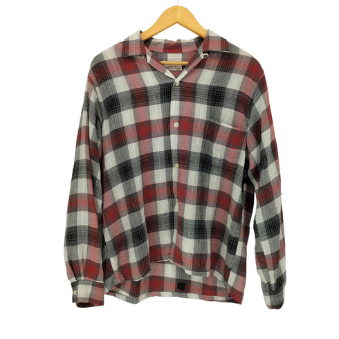 60S シャドーチェック レーヨンオープンカラーシャツ 15 1/2 メンズ import:M