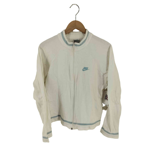ナイキ NIKE 90-00s MADE IN FIJI 銀タグ フロントロゴプリント ラグランコットントラックジャケット Y2K レディース import:XL
