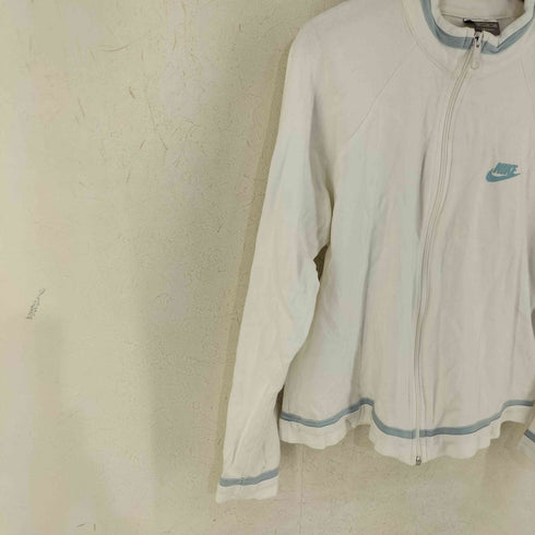 ナイキ NIKE 90-00s MADE IN FIJI 銀タグ フロントロゴプリント ラグランコットントラックジャケット Y2K レディース import:XL