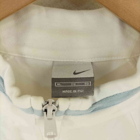 ナイキ NIKE 90-00s MADE IN FIJI 銀タグ フロントロゴプリント ラグランコットントラックジャケット Y2K レディース import:XL