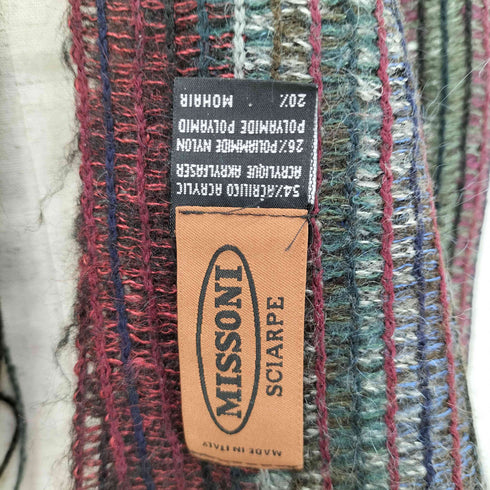 ミッソーニ MISSONI モヘア混マルチストライプマフラー メンズ