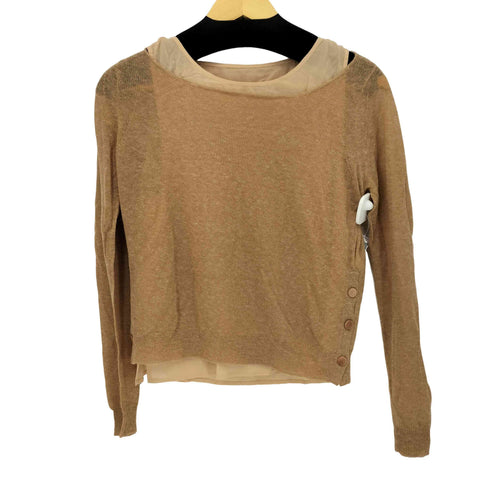 スリーワンフィリップリム 3.1 phillip lim ナイロン アルパカ サイドボタン L/S ニット レディース import:XS
