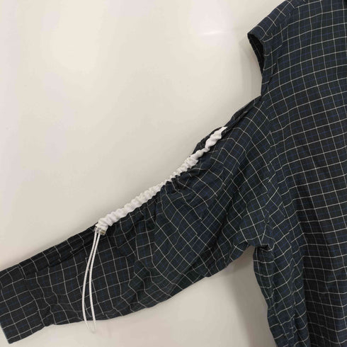 コットン ビッグサイズ チェック 裾ドローコード リメイク L/S シャツ レディース 3XB