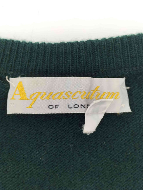 アクアスキュータム AQUASCUTUM スコットランド製 カシミヤ Vネック ニット レディース 38