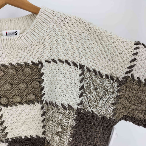 アイエスツモリチサト I.S. TSUMORI CHISATO 80S 3D パッチワーク デザイン コットン ニット レディース JPN:M