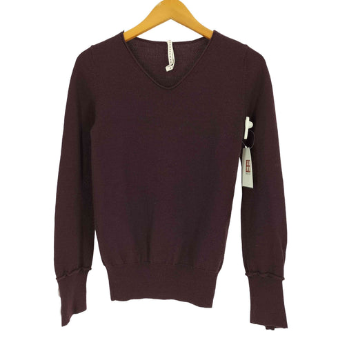 スナオクワハラ sunaokuwahara 16AW 袖ボタン Vネック ウール ニット カットソー レディース JPN:M