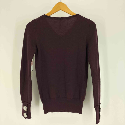 スナオクワハラ sunaokuwahara 16AW 袖ボタン Vネック ウール ニット カットソー レディース JPN:M