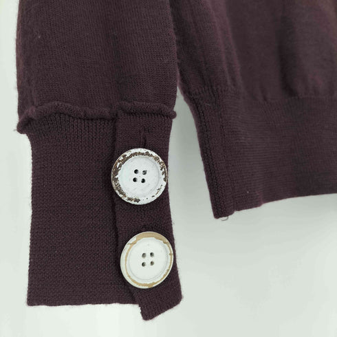 スナオクワハラ sunaokuwahara 16AW 袖ボタン Vネック ウール ニット カットソー レディース JPN:M