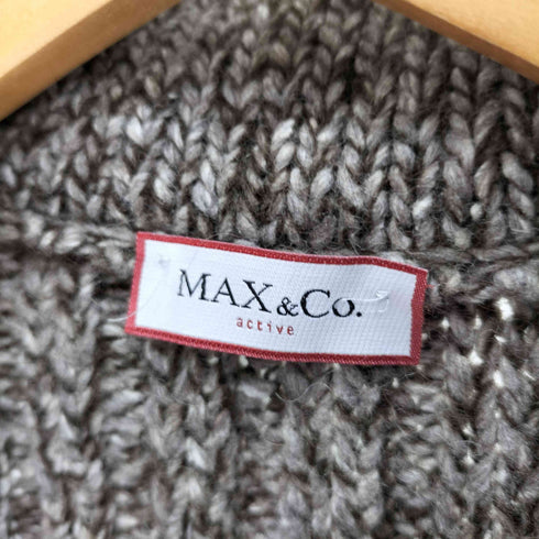 マックスアンドコー MAX & CO. イタリア製 ウール ハイネック ジップアップ クロップド ニット ドライバーズ レディース import:M