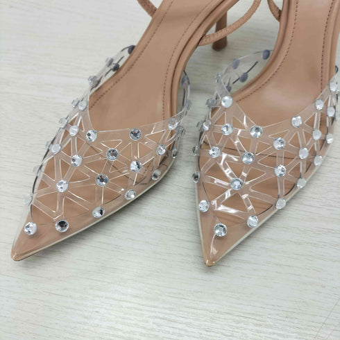 ザラ ZARA シャイニーディテール スリングバック ハイヒール レディース EUR:39