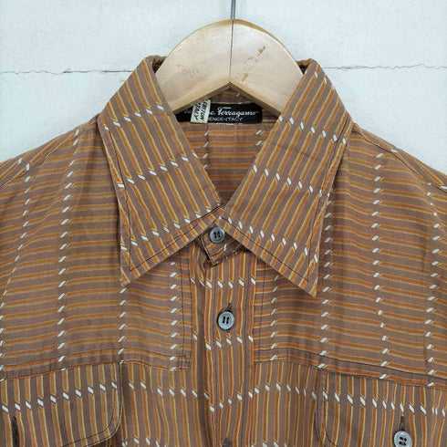 サルヴァトーレフェラガモ Salvatore Ferragamo 70~80s カーゴポケット半袖シャツ メンズ