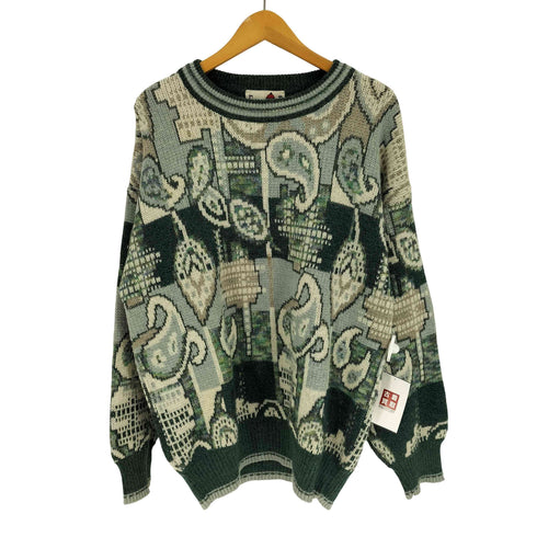 FLORENCE TRICOT イタリア製 ビッグボーダー ペイズリー ニット メンズ import:L