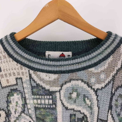 FLORENCE TRICOT イタリア製 ビッグボーダー ペイズリー ニット メンズ import:L