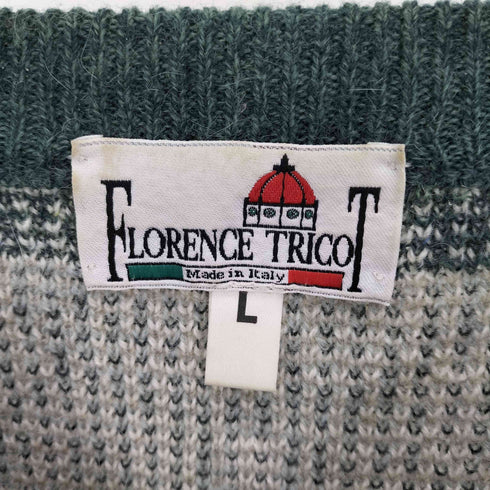 FLORENCE TRICOT イタリア製 ビッグボーダー ペイズリー ニット メンズ import:L