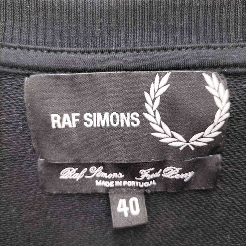 ラフシモンズ RAF SIMONS 異素材切替刺繍ロゴスウェットシャツ メンズ US:40