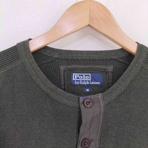 ポロバイラルフローレン Polo by RALPH LAUREN インパクト21 ヘンリーネック コットンリブニット メンズ import:M
