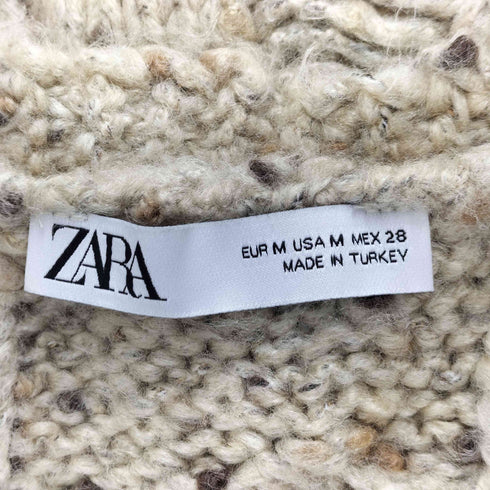 ザラ ZARA CABLE KNIT TORN COAT ケーブルニットトーンコート レディース import:M