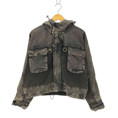 ザラ ZARA limited edition コントラストフード付きデニムジャケット メンズ import:M