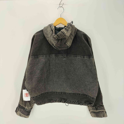 ザラ ZARA limited edition コントラストフード付きデニムジャケット メンズ import:M