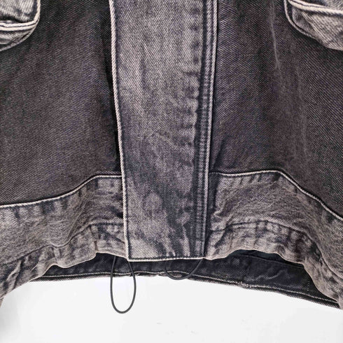 ザラ ZARA limited edition コントラストフード付きデニムジャケット メンズ import:M