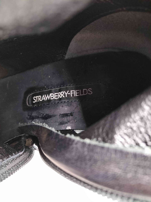 ストロベリーフィールズ STRAWBERRY-FIELDS クロコダイルデザイン ポインテッドトゥ ヒール ロング ブーツ レディース JPN:23.5