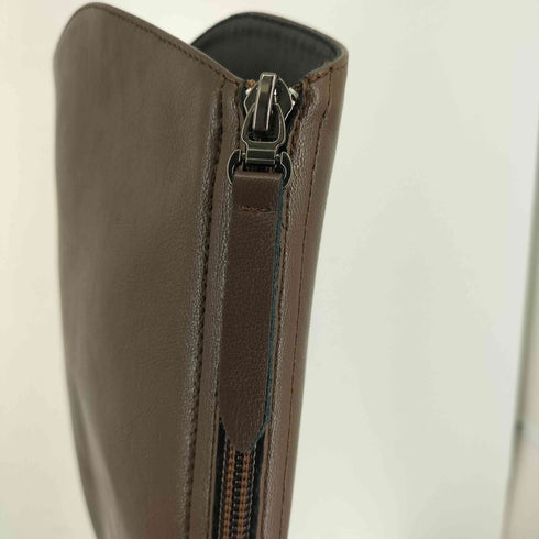 バックジップ エコレザー ロングブーツ レディース JPN:23