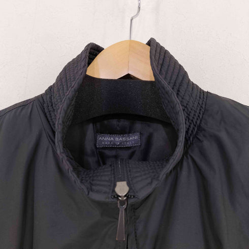 ANNA BASSANI MADE IN ITALY ステッチワーク ダブルジップ 中綿ロングコート レディース EUR:44