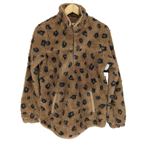 アバクロンビーアンドフィッチ Abercrombie & Fitch レオパード柄フリースジップブルゾン メンズ JPN:M