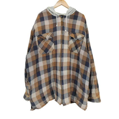 ピューリタン PURITAN ジップアップ フーデッドシャツ ジャケット メンズ 3XLT