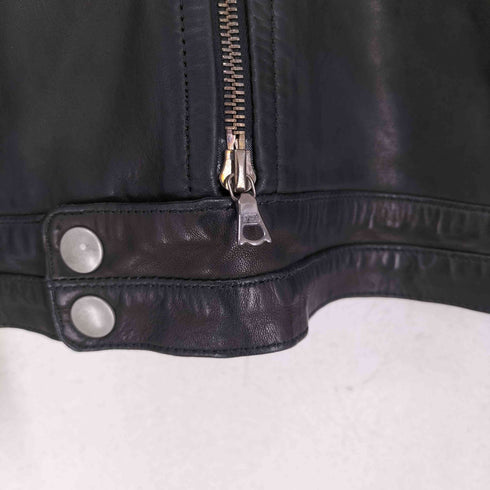 ブルーワーク BLUE WORK ririジップ ラムレザー ジップアップ シングルライダースジャケット メンズ M