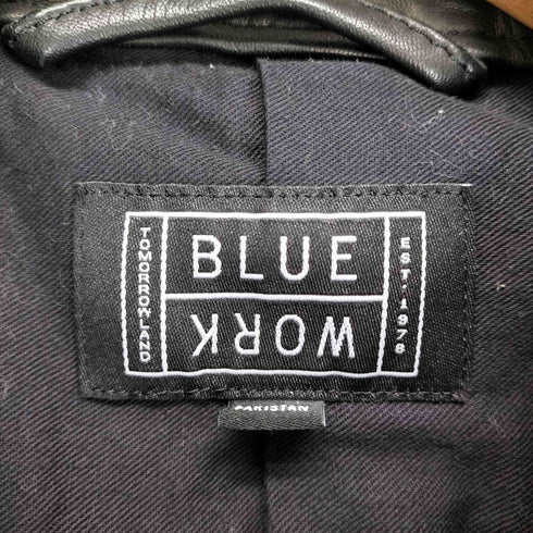 ブルーワーク BLUE WORK ririジップ ラムレザー ジップアップ シングルライダースジャケット メンズ M