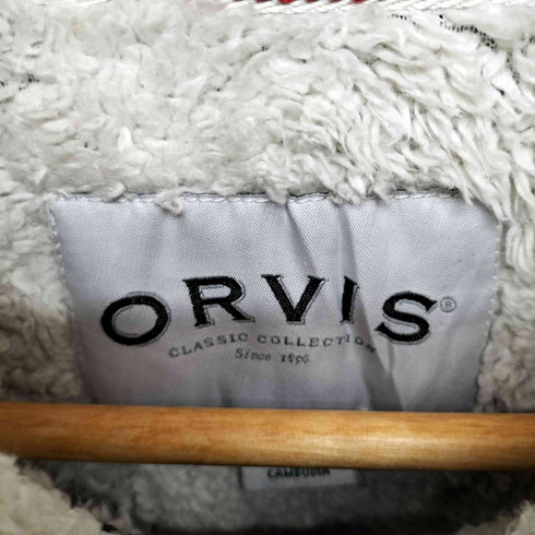 ORVIS ハーフジップ 裏ボア ニットジャケット メンズ M