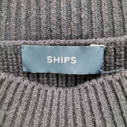 シップス SHIPS コットンポリ ローゲージ クルーネック プルオーバー レディース