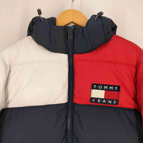 トミージーンズ tommy jeans フード付 ロゴワッペン ハイネック 中綿ジャケット メンズ import:M