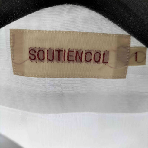 SOUTIENCOL 前立てフリル ストライプシャツ レディース JPN:1