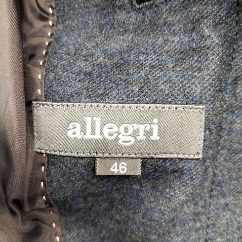 アレグリ allegri ピンタックデザインメランジ2Bテーラードジャケット メンズ import:M