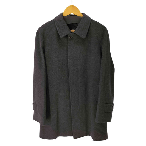 アクアスキュータム AQUASCUTUM カシミヤ100% 比翼ステンカラーコート メンズ UK:34