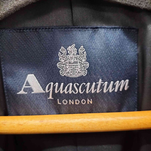 アクアスキュータム AQUASCUTUM カシミヤ100% 比翼ステンカラーコート メンズ UK:34
