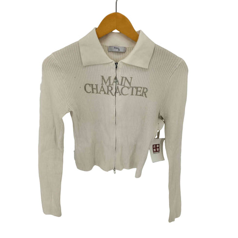 Praying MAIN CHARRACTERプリント ジップアップニットポロシャツ レディース JPN:M
