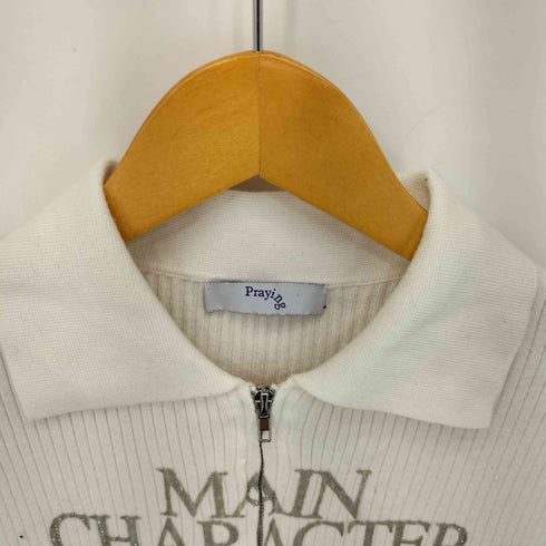 Praying MAIN CHARRACTERプリント ジップアップニットポロシャツ レディース JPN:M