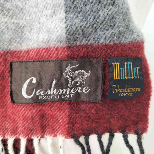 カシミヤ チェックマフラー レディース