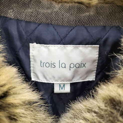 TROIS LA PAIX 裏地キルティング フェイクファー デニムジャケット Y2K レディース JPN:M