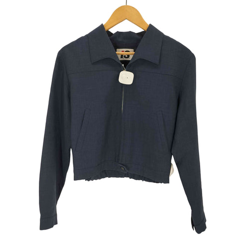 アイエスイッセイミヤケ I.S. ISSEY MIYAKE 80s ISタグ ジップアップブルゾン ウールギャバ レディース JPN:M