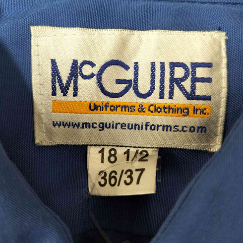 MCGUIRE エポレット コットン ポリ ウエスタンポケット ミリタリー シャツ ビッグサイズ 襟芯 メンズ 18 1/2