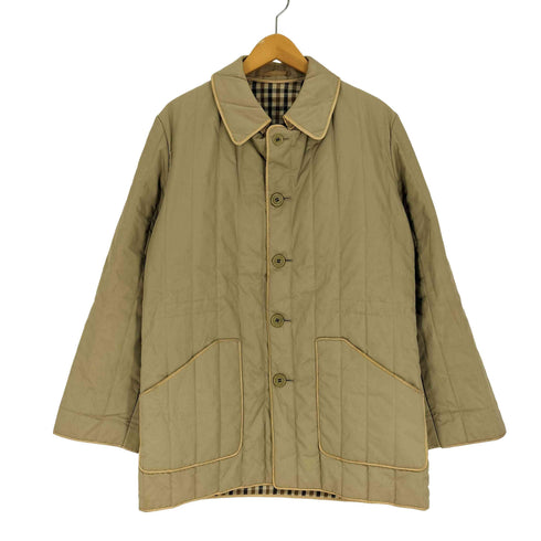 アクアスキュータム AQUASCUTUM 60-70S 英国製 裏地チェック パイピング コットン ポリ キルティング ジャケット メンズ