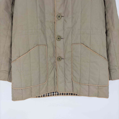 アクアスキュータム AQUASCUTUM 60-70S 英国製 裏地チェック パイピング コットン ポリ キルティング ジャケット メンズ
